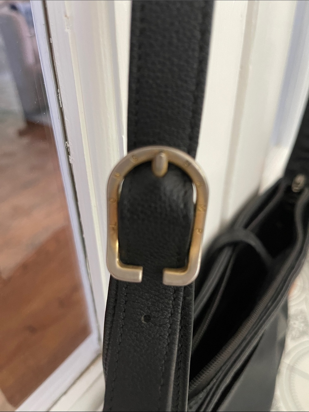 Longchamp Black Leather Messenger Bag - Picture 3 of 12